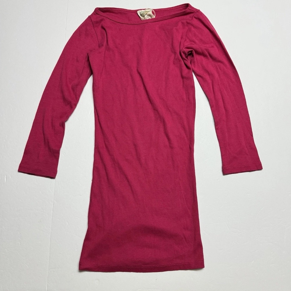 NWT Ramblers Way Pima Cotton Stretch 3/4 Sleeve Boat Neck Tee In Wild Rose XS